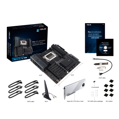 Pllakë amë ASUS PRO WS WRX80E SAGE SE WIFI, E ATX, 10GbE, e zezë