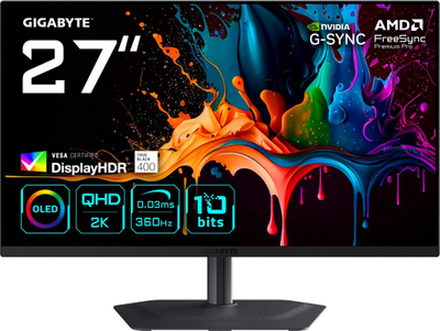 Monitor gaming Gigabyte MO27Q3, 27", OLED QHD 2K, 360Hz, i zi