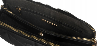 Çantë crossbody për goca David Jones, quilted, lëkurë ekologjike, e zezë