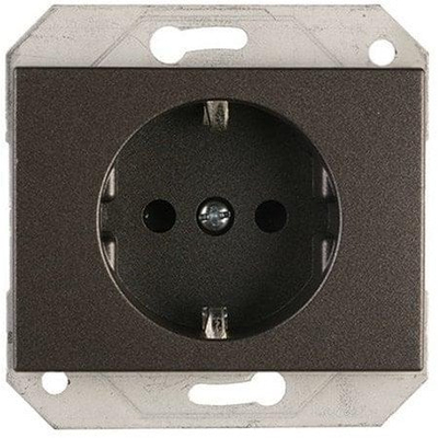 Внатрешна приклучница ANT XP Socket Flush, со заземјување, без рамка, темна боја