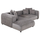 Divan këndor Grace HM3280.03L, 3 vende, kënd majtas, 252x160 cm, gri