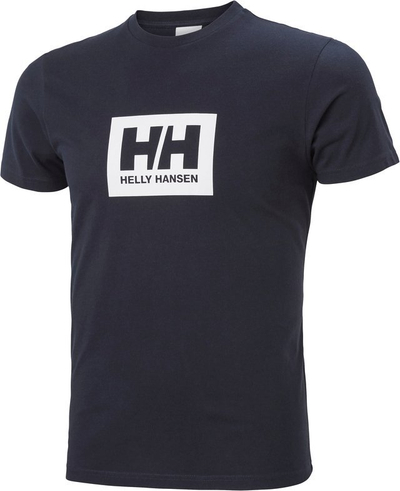 Bluzë Helly Hansen HH Box, pambuk, për burra, blu e errët