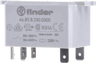 Rele fuqie Finder 66.82.8.230.0300, 230V AC, 30A, gri