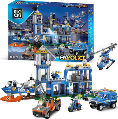 Set ndërtimi Blocki Bricks MyPolice Stacioni Kryesor i Policisë, 917 copa, 6+, shumëngjyrësh