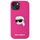 Mbulesë telefoni Karl Lagerfeld për iPhone 15, silikon, MagSafe, fuchsia
