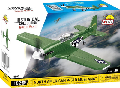 Set ndërtimi COBI Historical Collection P-51D Mustang, aeroplan luftarak, shkallë 1:48, shumëngjyrësh