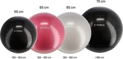 Top për ushtrime HMS YB01, 75cm, i zi