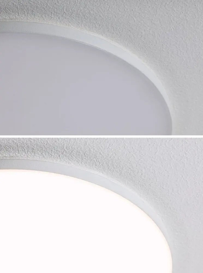 Panel tavanor LED Paulmann Veluna Edge, IP44, 4.000K, 9cm, i bardhë