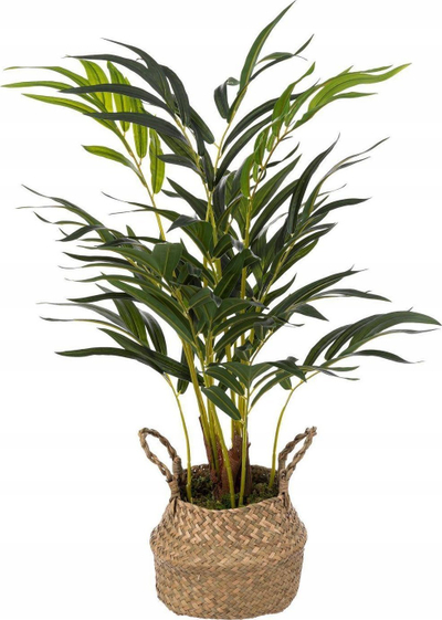 Вештачко растение Atmosphera Palm Reed, висина 80 cm, саксија од трска, беж