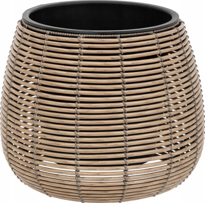 Set vazo lulesh Atmosphera, 3 copë, pamje ratan, diametër 20 29 45 cm, bezhë