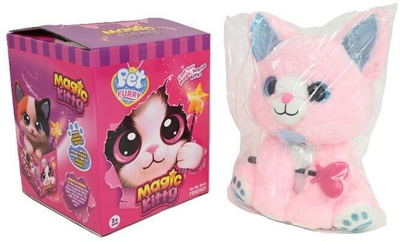 Lodër interaktive pelushi Pet Furry Magic Kitty, me tinguj dhe lëvizje, për fëmijë 3+, rozë