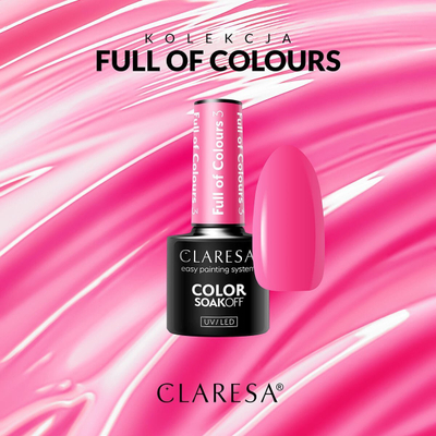 Llak hibrid për thonj Activeshop Claresa Full of Colours 3, 5g, rozë