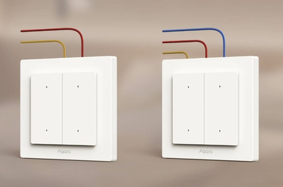 Çelës i mençur dritash Aqara Light Switch H2 EU, 2 butona, Matter over Thread Zigbee, i bardhë