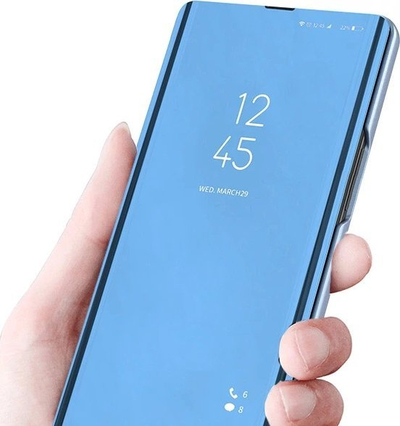 Флип проѕирна футрола за телефон Samsung Galaxy S24 Ultra, PU, со капак, сина