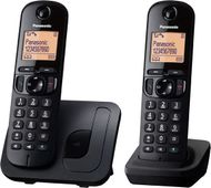 Telefoni pa tel Panasonic KX-TGC212, 2 receptorë DECT, ekran 1.6", i zi