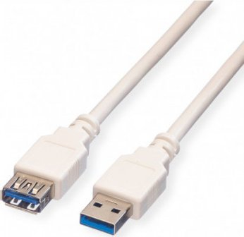 Kabllo USB STANDARD 3.2 Gen 1 Type A M/F, 0.8 m, bezhë