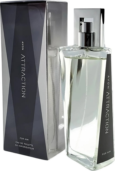Ujë tualeti Avon Attraction for Him, 75ml, aromë druri dhe amber