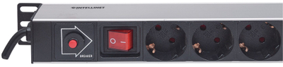 Shirit prizash vertikal Intellinet Network Solutions 714044, 12 dalje Schuko, kabllo 1.6 m, i zi
