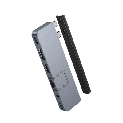 Dock USB C HyperDrive DUO PRO HD575BUGL, 7 në 2, Thunderbolt 4, gri