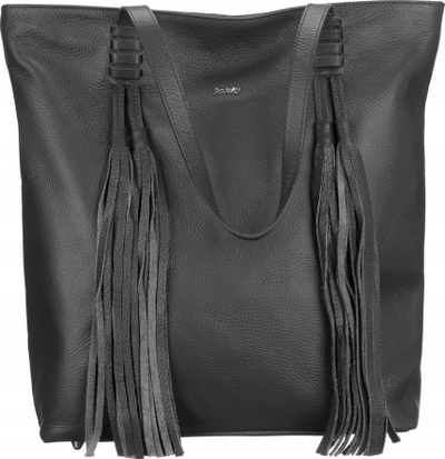 Çantë shpinore shopper Rovicky, lëkurë natyrale, me thekë, gri e errët