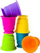 Set gotash me thithëse silikoni Fat Brain Toys Suction Kupz, 6 copë, 12m+, shumëngjyrëshe