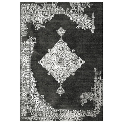 Tepih vintage JOSIANE 120×170 me thekë HM7677.12, zezë/ gri