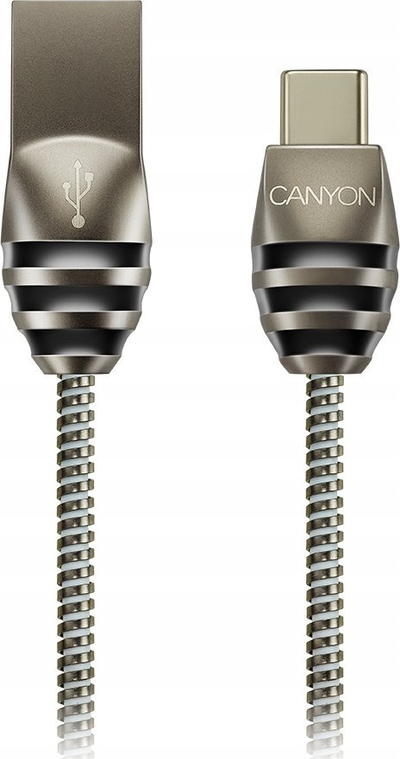 Kabllo USB Canyon CNS-USBC5DG, USB A me USB C, 1m, gri me të zezë