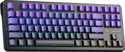 Механичка тастатура AULA F87 Pro, Outemu Grey, RGB, виолетов градиент