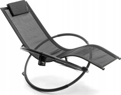 Karrige lëkundëse e palosshme InnovaGoods Orbital Rockorb, dizajn ergonomik, me mbështetëse koke, gri