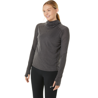 Bluza vrapimi Asics Metarun Winter W, me kapuç, për femra, e zezë