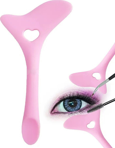 Shabllon silikoni për eyeliner dhe qerpikë DA55, me dorezë të gjatë, i ripërdorshëm, rozë