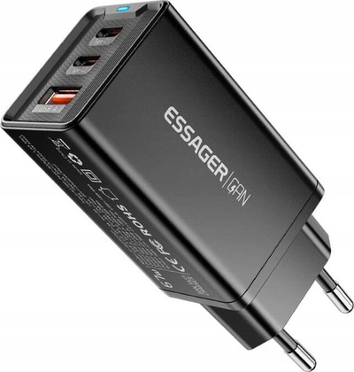 Karikues muri Essager GaN, 67W, 2x USB-C 1x USB-A, i zi