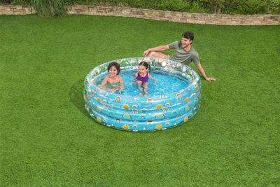 Pishinë me frymë për kalamaj Bestway Rainbow Splash, 170 x 53 cm, me motiv ylberi, blu