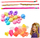 Set aksesorë flokësh DIY Beauty, rruaza shumëngjyrëshe, gërsheta sintetike, për fëmijë