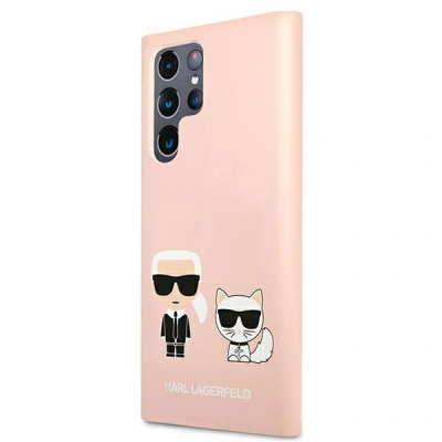 Kapak telefoni Karl Lagerfeld KLHCS22LSSKCI, për Samsung Galaxy S22 Ultra, silikon, rozë e çelët