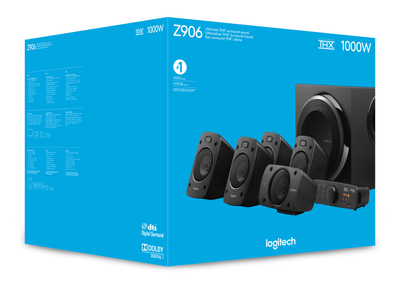 Altoparlantë Logitech Z906, sistem 5.1, 500W, të zinj