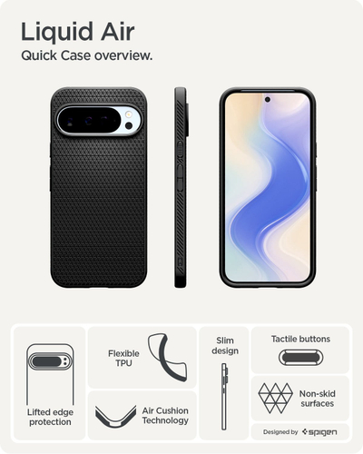 Mbulesë telefoni Spigen Liquid Air për Google Pixel 10 Pro XL, matte, e zezë