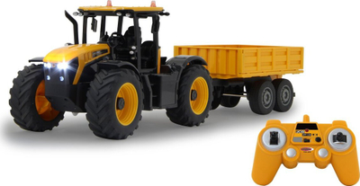 Traktor lodër me telekomandë Jamara JCB Fastrac, 1:24, 2.4 GHz, me rimorkio dhe LED