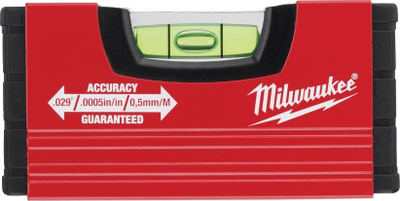 Nivel Milwaukee Minibox Spirit Level, 100mm, alumin, i kuq