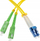 Kabëll optik patchcord SM duplex, SC/APC në LC/UPC, 15m, i verdhë