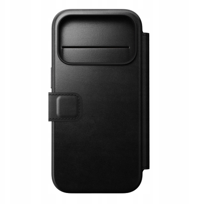 Futrollë për telefon Nomad Modern Leather Folio për iPhone 17 Pro, lëkurë Horween, me kapak, e zezë