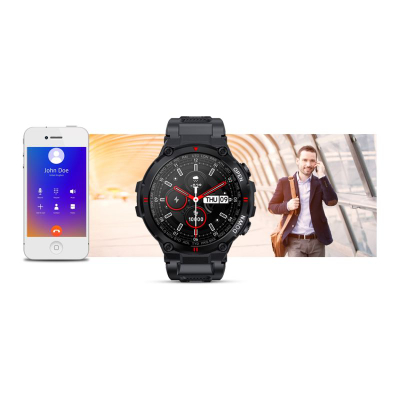 Smartwatch Giewont GW430-1, sportiv, që s’e ha uji, i zi