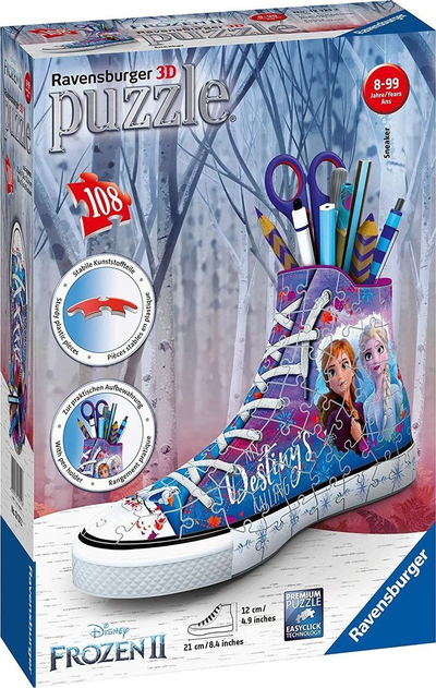 Puzzle 3D Ravensburger Sneaker Frozen II, 108 copa, 21 cm, shumëngjyrësh