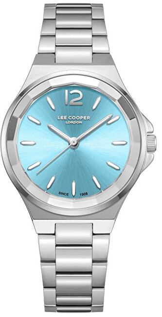 Ora dore për femra Lee Cooper LC08286.300, 33mm, rezistente ndaj ujit, argjendi me cadran blu
