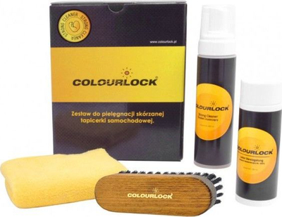 Set pastrimi lëkure Colourlock Leather Cleaning Kit Strong Universal, për lëkurë të lëmuar, me furçë dhe leckë mikrofibër