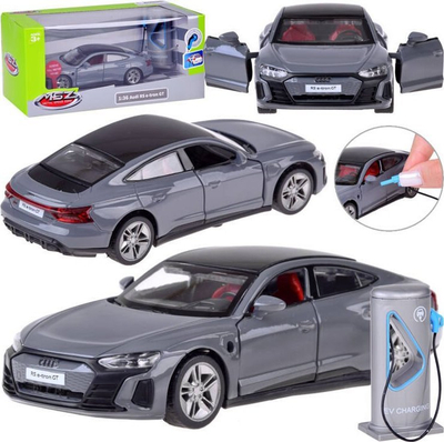 Makina lodër Rs e-tron GT Coupe, model metalik diecast, me drita edhe zë, shkallë 1:36, gri