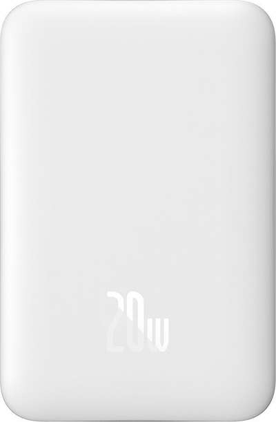 Powerbank Baseus Magnetic Mini, 10000mAh, 20W, e bardhë