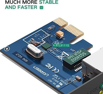 Kartë rrjeti UGREEN PCI Express, Gigabit Ethernet 1000 Mbps, RJ45 LAN