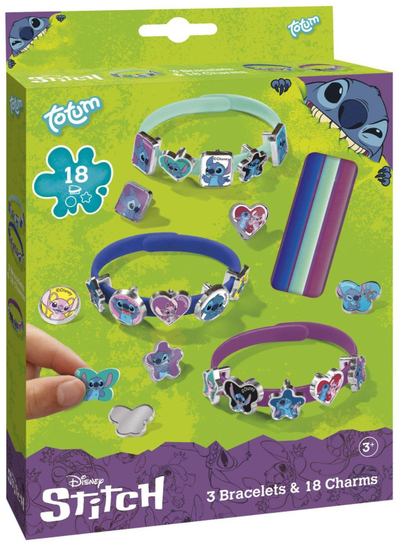 Set byzylykësh Totum Disney Stitch, 3 byzylykë, 18 varese, shumëngjyrësh