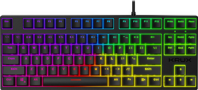 Tastierë mekanike Krux Atax PRO RGB KRX0079, Gateron Blue, USB, e zezë